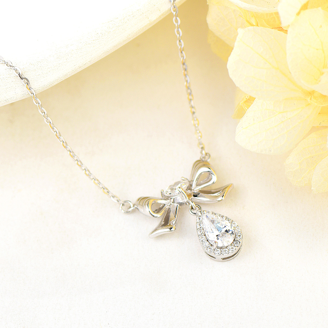 Сребърно колие Панделка 2700000051580 | колекция Delicate Silver