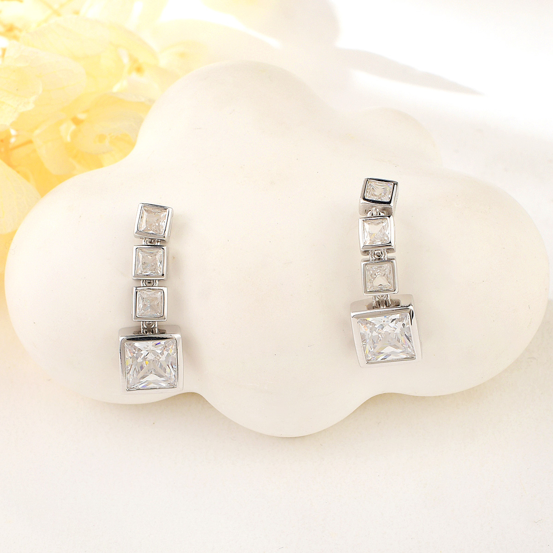 Сребърни обеци с родий 2700000053188 | колекция Delicate Silver