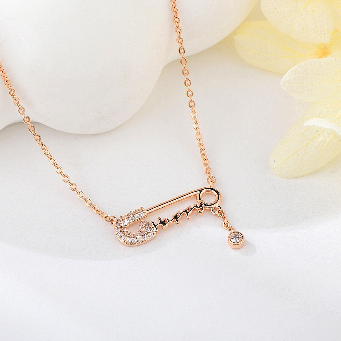 Gold safety pin jewelry top