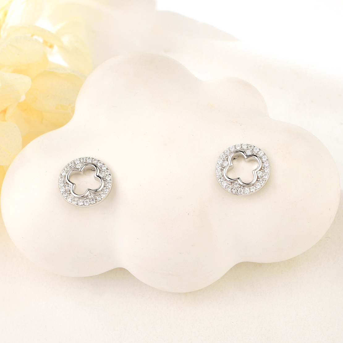 Сребърни обеци с родий 2700000052495 | колекция Delicate Silver