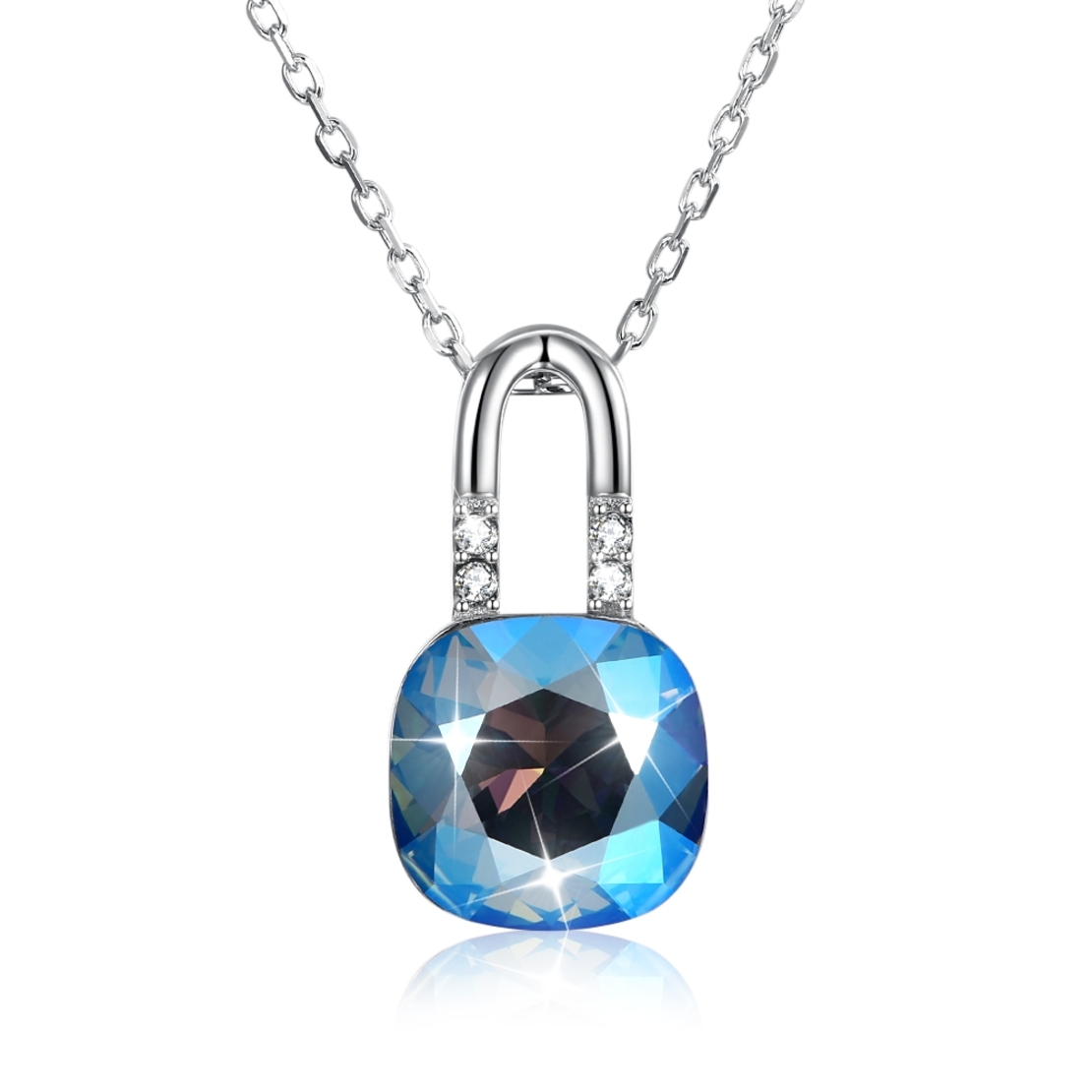 Сребърно колие син Катинар Swarovski Crystals | колекция Delicate Silver