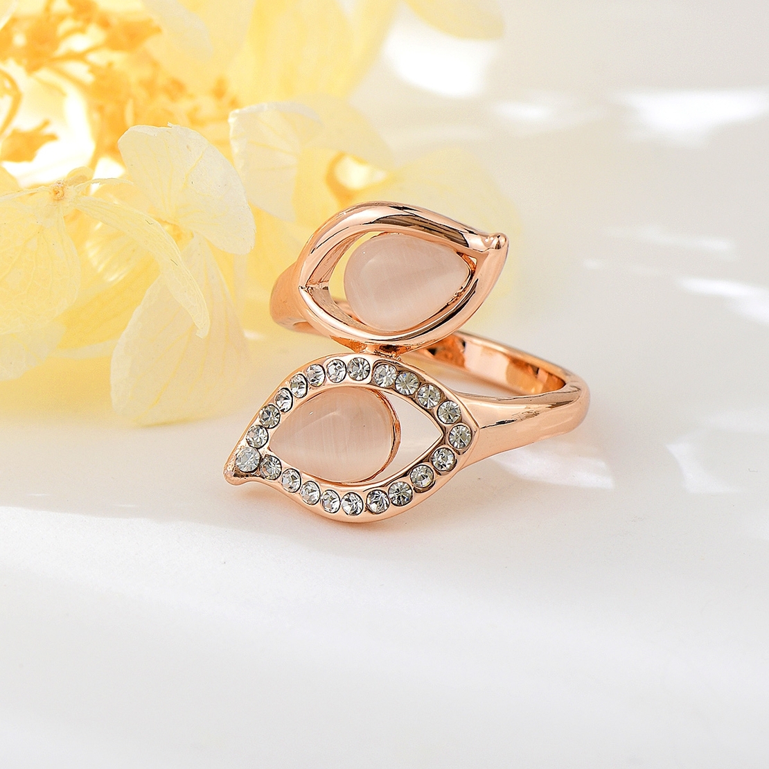 Пръстен розово позлатяване капки K300461R  | Колекция Rose Gold