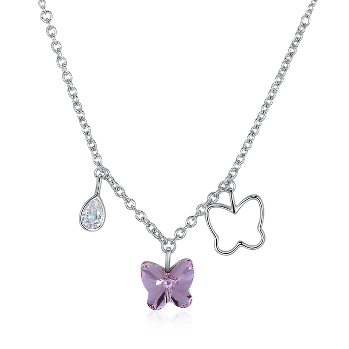 Сребърно колие Пеперуда Swarovski Crystals | колекция Delicate Silver | 2700000027554