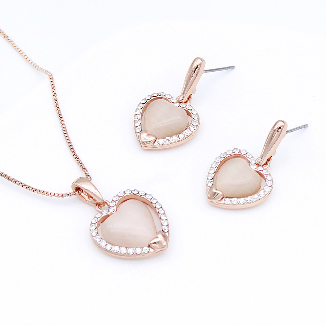 Комплект розово позлатяване котешко око 2610000004755 | Колекция Rose Gold