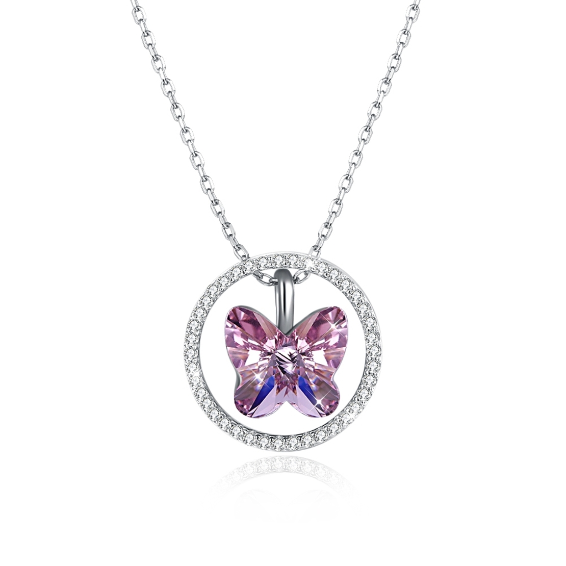 Сребърно колие Пеперуда Swarovski Crystals | колекция Delicate Silver | 2700000027516