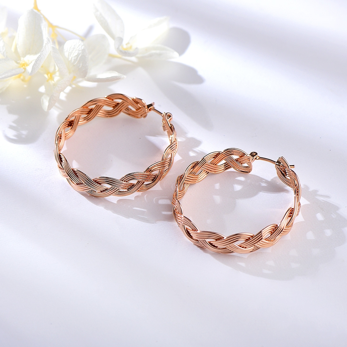 Обеци розово позлатяване халки 2000000079820 | Колекция Rose Gold
