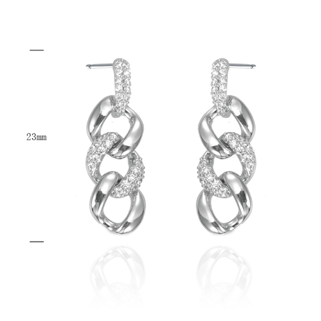 Сребърни обеци Вериги с платинирано сребро 2700000039878 | Колекция Silver Premium