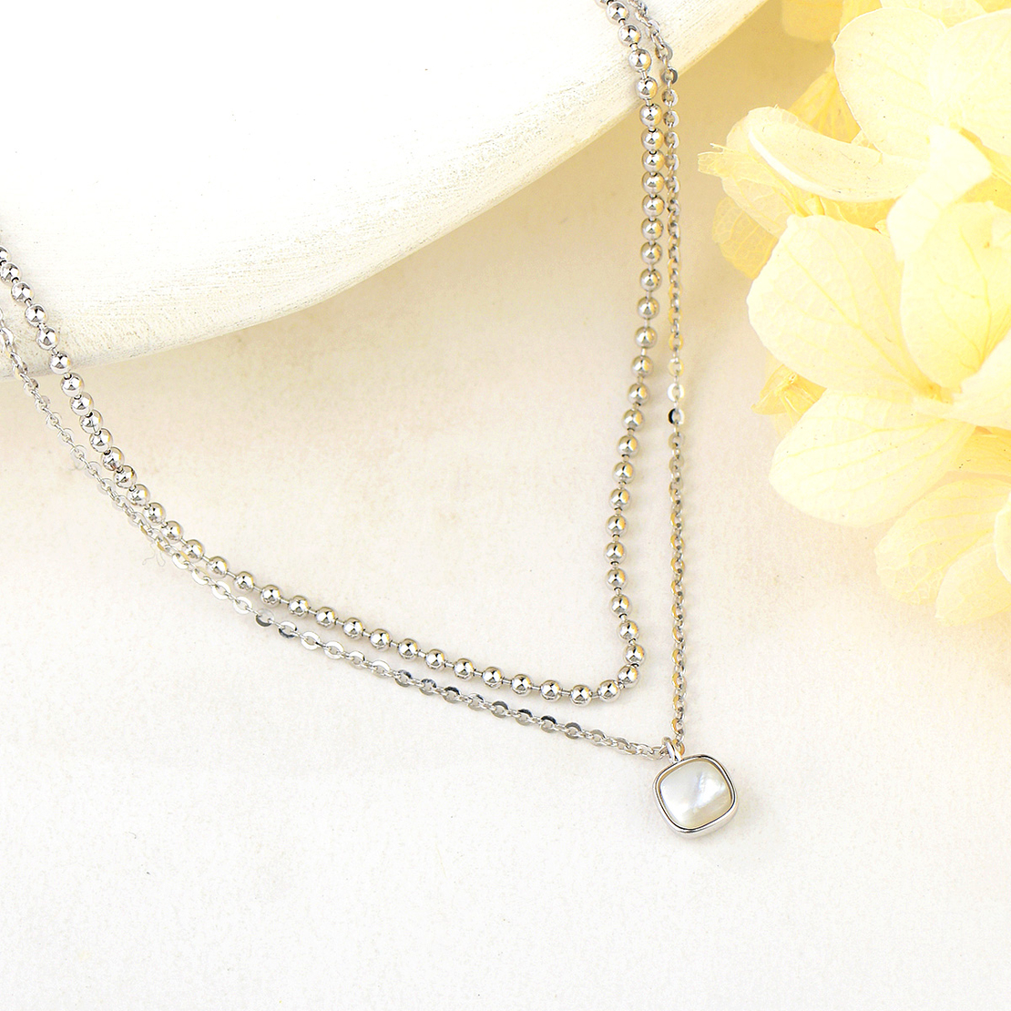 Сребърно колие със седеф | колекция Delicate Silver