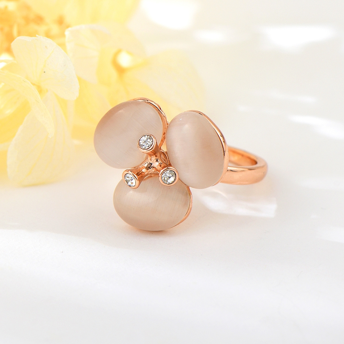 Пръстен розово позлатяване цветче K300436R | Колекция Rose Gold