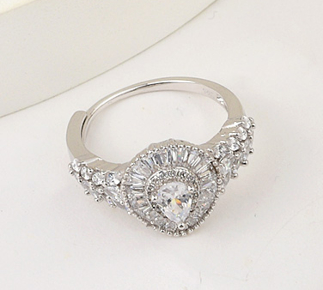 Сребърен пръстен с платинено покритие SN09674R | Колекция Silver Premium