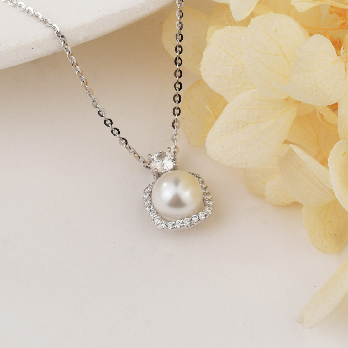 Нежно сребърно колие с перла 2700000059548 | колекция Delicate Silver