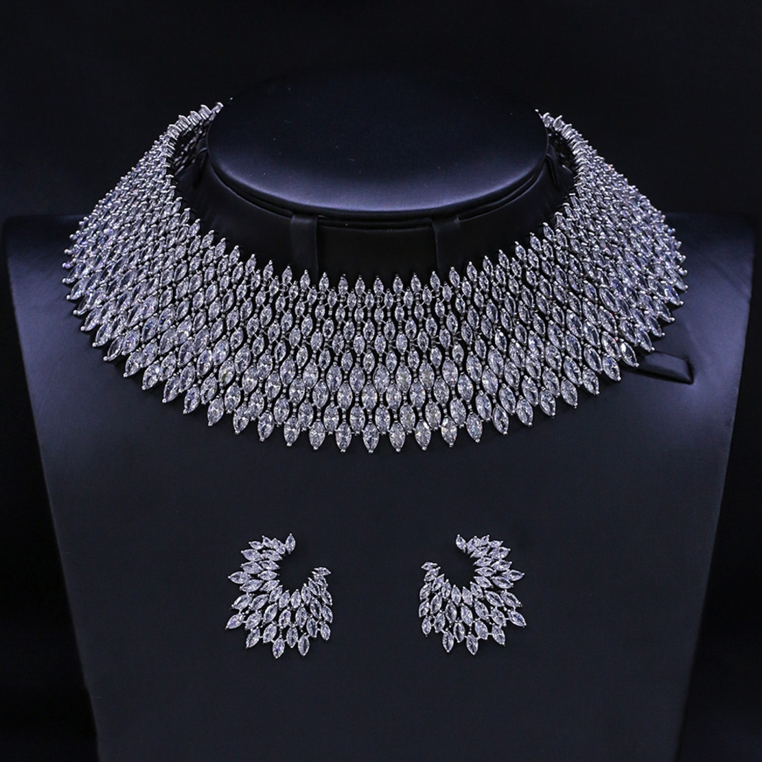 Комплект бяло позлатяване 18К с кристали Swarovski - LSS30 2610000000610 | Колекция Luxury Secret