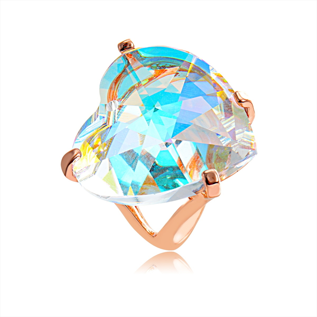Пръстен розово позлатяване с кристали Swarovski 1DL083641R | Колекция Rose Gold