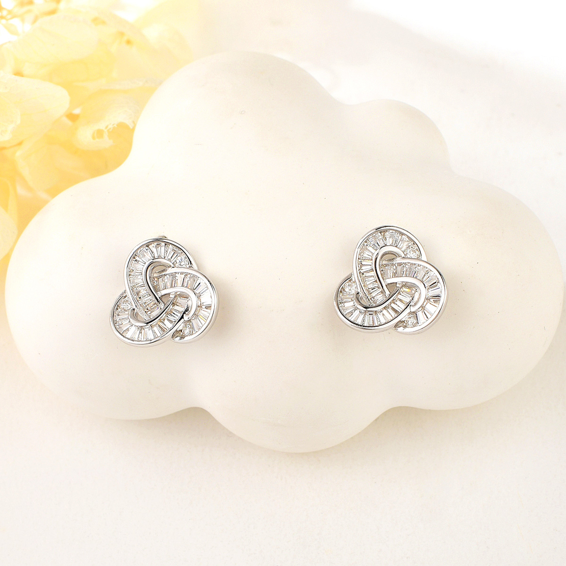 Сребърни обеци с родий 2700000052280 | колекция Delicate Silver