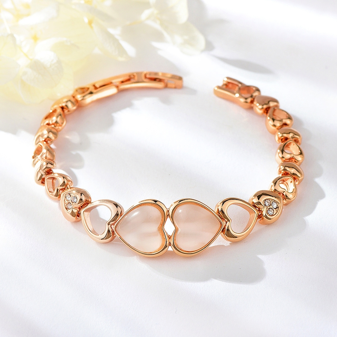 Гривна розово позлатяване с котешко око 2200000016133 | Колекция Rose Gold