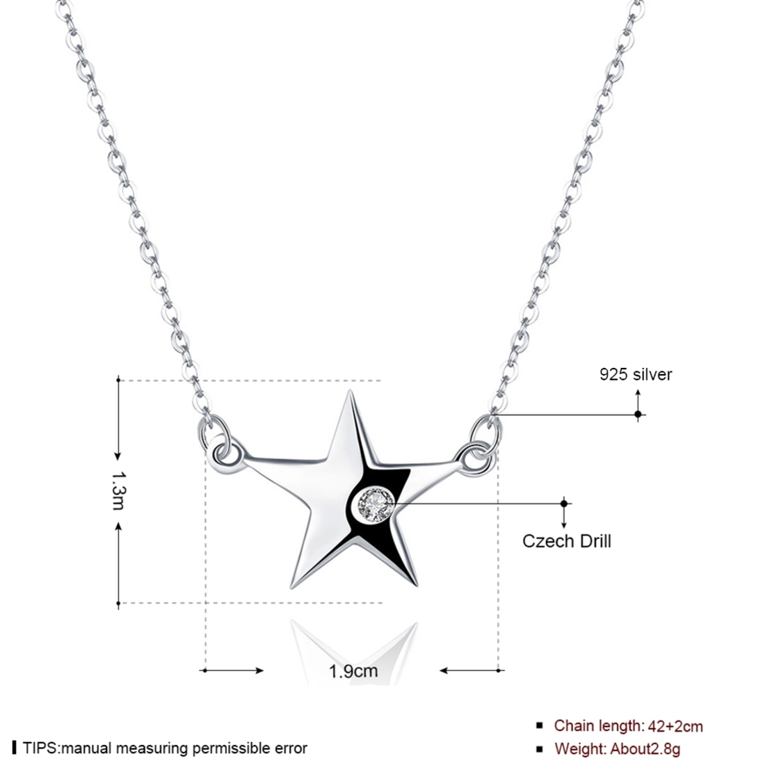 Сребърно колие Звезда Swarovski Crystals | колекция Delicate Silver