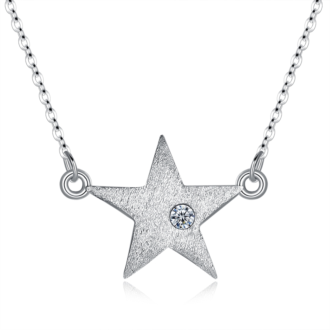 Сребърно колие звезда с циркон | колекция Delicate Silver