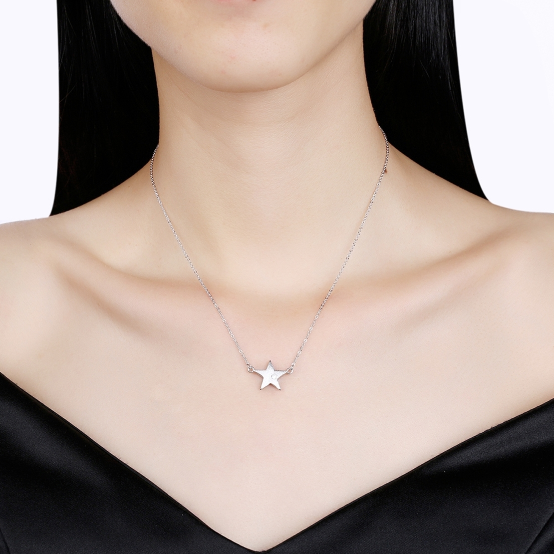 Сребърно колие звезда с циркон | колекция Delicate Silver