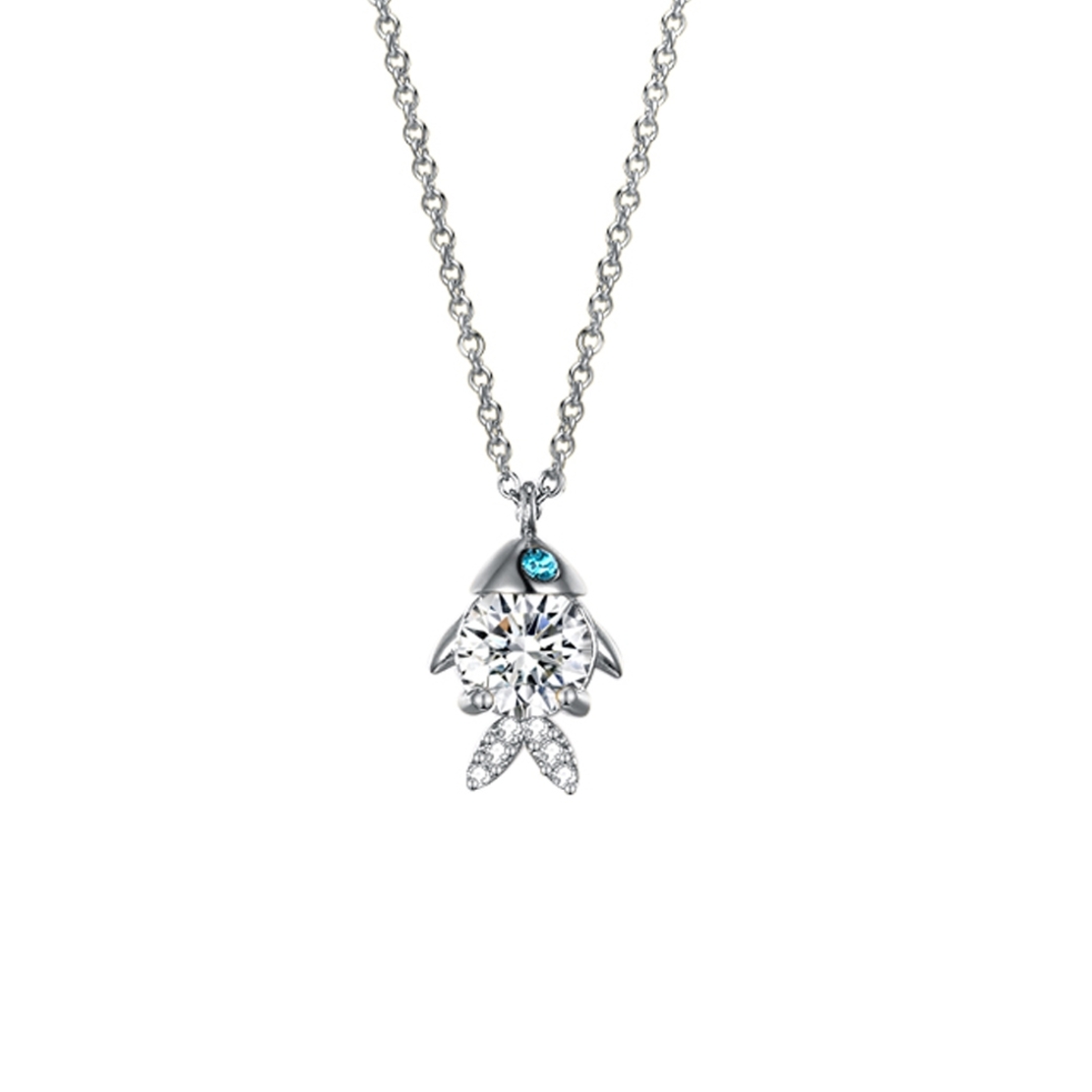 Сребърно колие риба Swarovski Crystals | колекция Delicate Silver