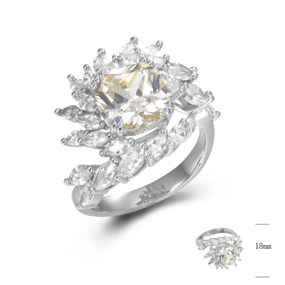 Сребърен пръстен Цвят цитрин SJ44825-K | Колекция Silver Premium