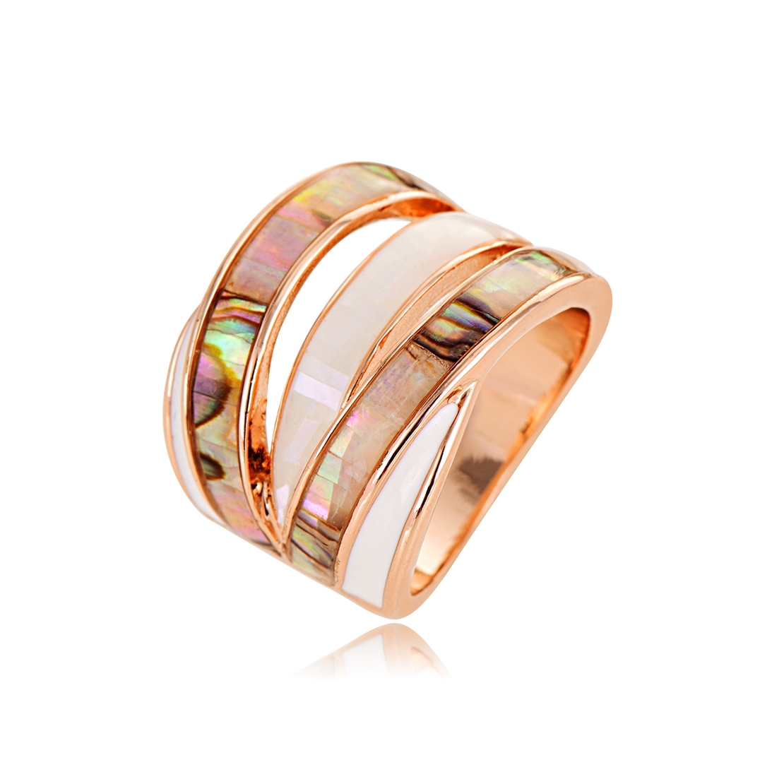 Пръстен розово позлатяване със седеф T106180R | Колекция Rose Gold