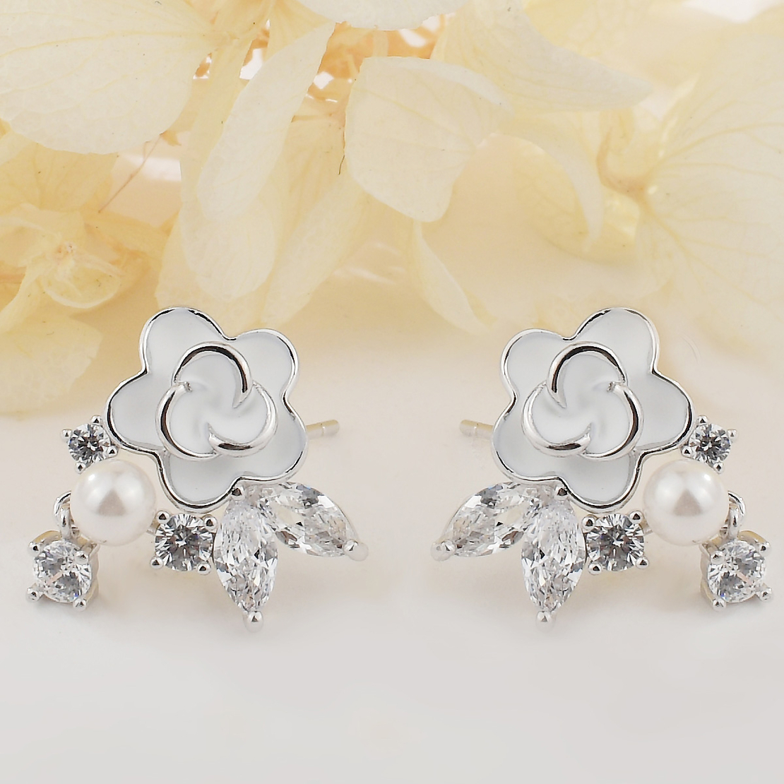 Ежедневни сребърни обеци цветя | колекция Delicate Silver