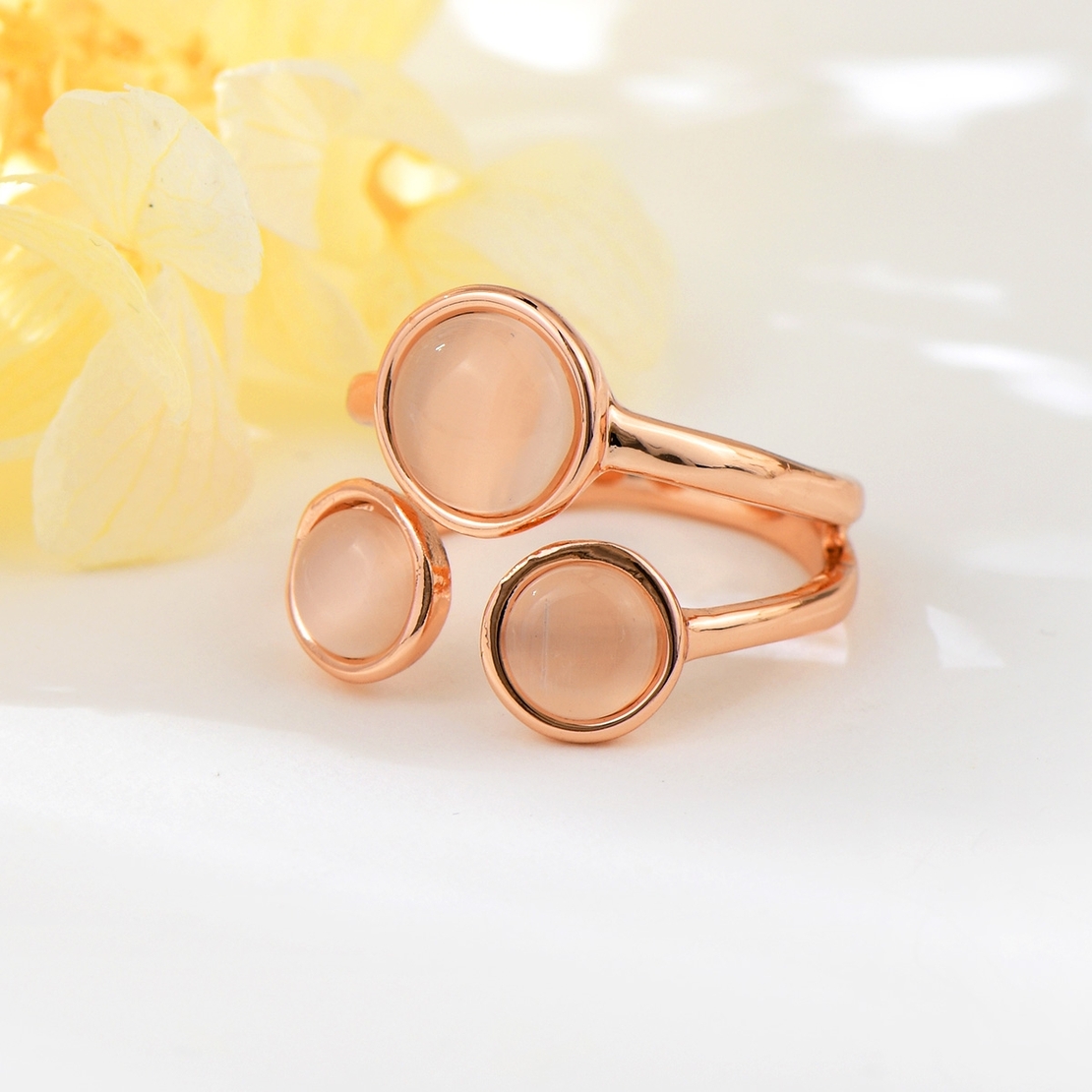 Пръстен розово позлатяване кръгове K300466R | Колекция Rose Gold