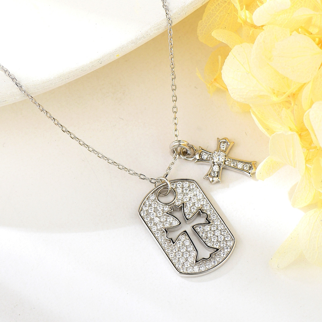 Сребърно колие кръст 2700000043530 | колекция Delicate Silver