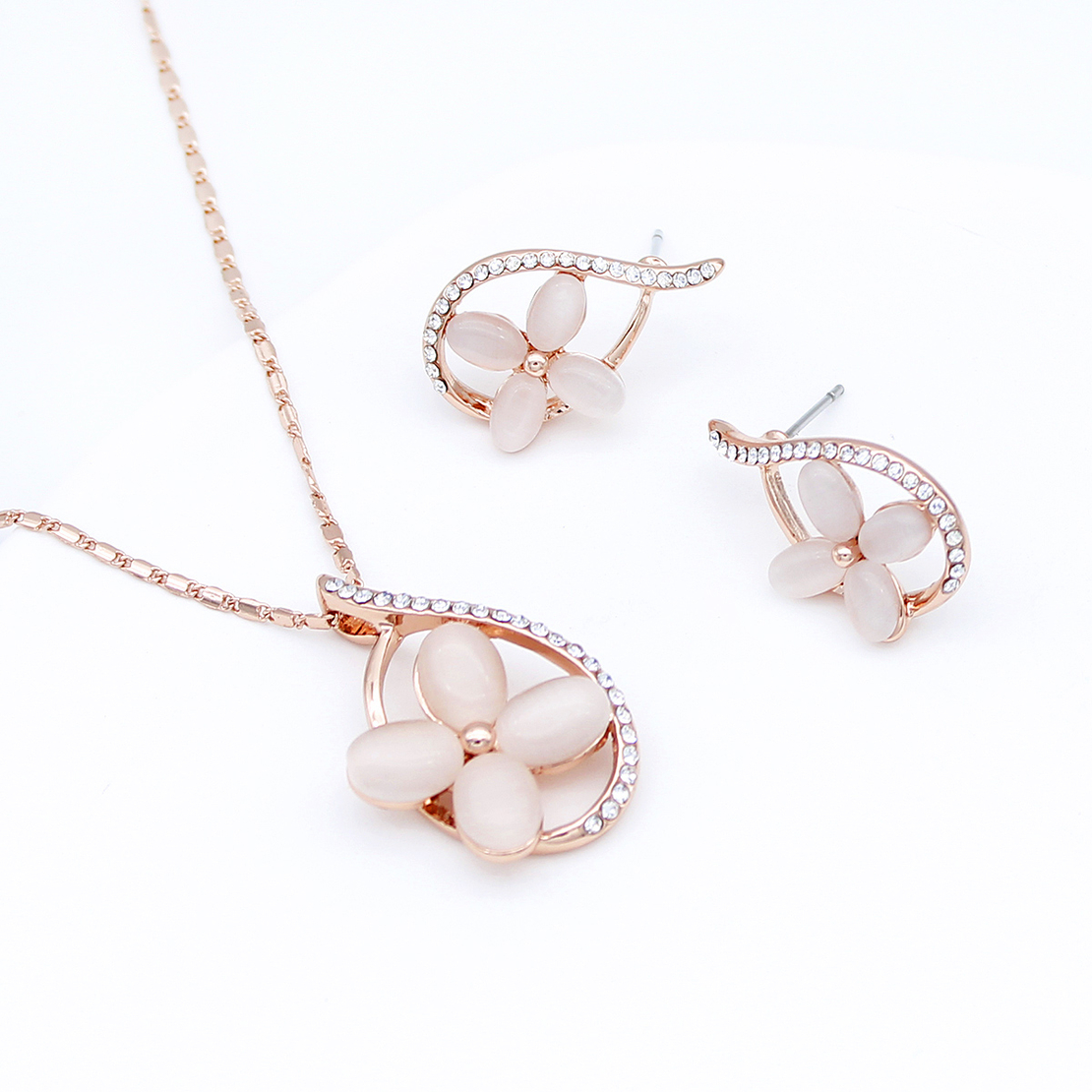 Комплект розово позлатяване котешко око 2610000004762 | Колекция Rose Gold