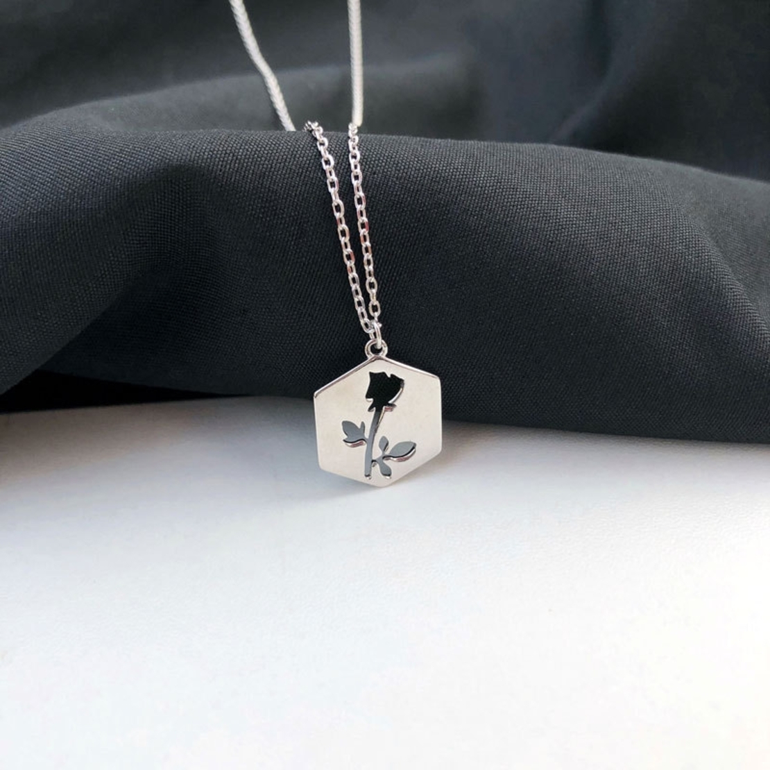 Сребърно колие роза | колекция Delicate Silver