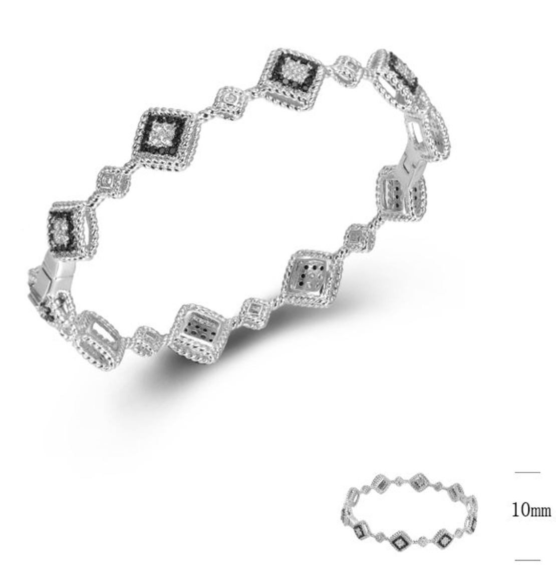Сребърна гривна с платина 2700000040430 | Колекция Silver Premium