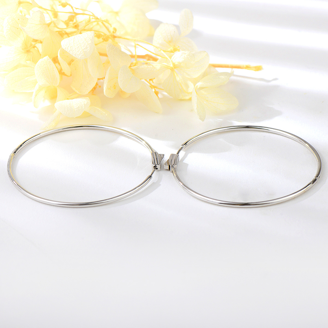 Сребърни обеци Халки с родий 2700000045008 | колекция Delicate Silver