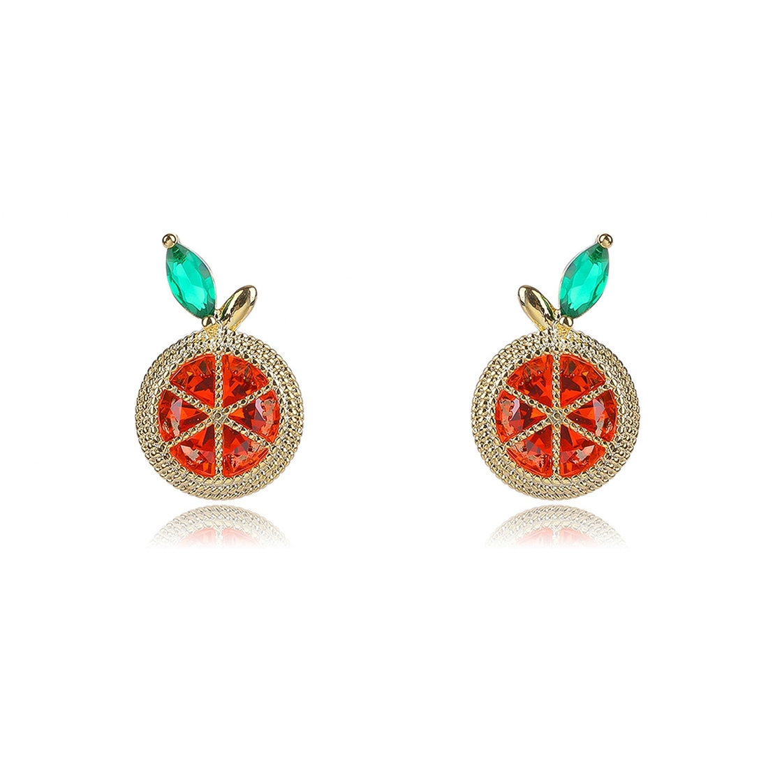 GRAPEFRUIT YELLOW GOLD PLATED EARRINGS