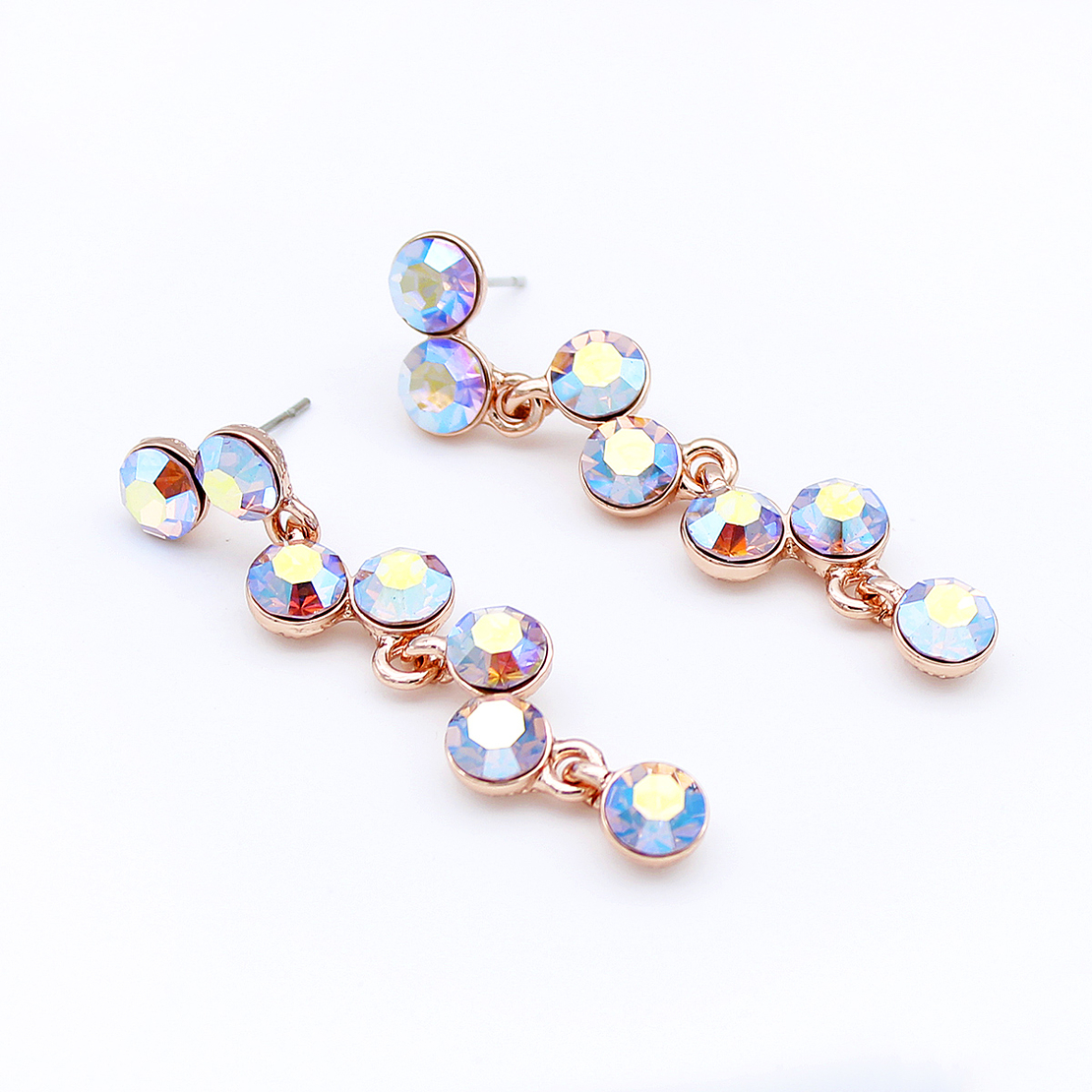 Обеци розово позлатяване кристали Swarovski 1000000000399 | Колекция Rose Gold