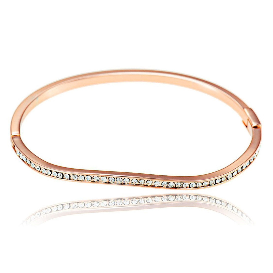 Гривна розово позлатяване с кристали Swarovski | Колекция Rose Gold