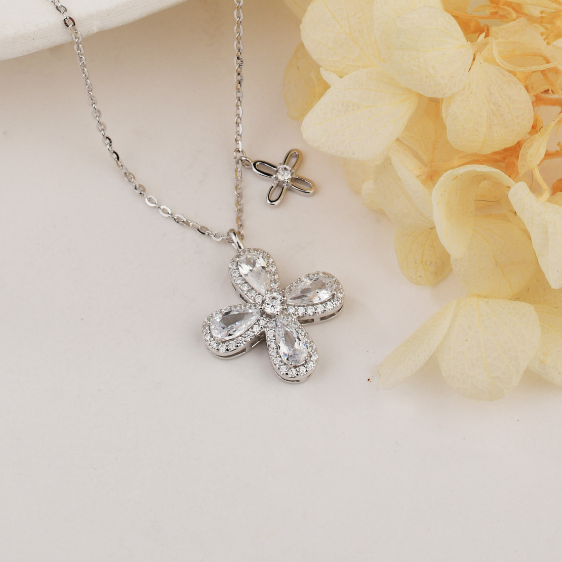 Нежно сребърно колие цвете 2700000059074 | колекция Delicate Silver