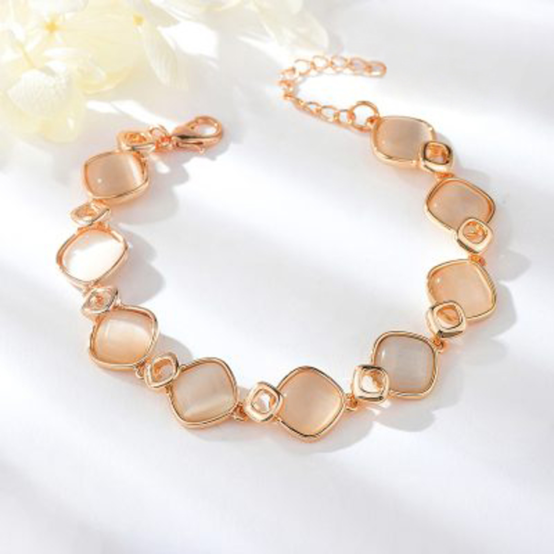 Гривна розово позлатяване с котешко око 2200000014504 | Колекция Rose Gold