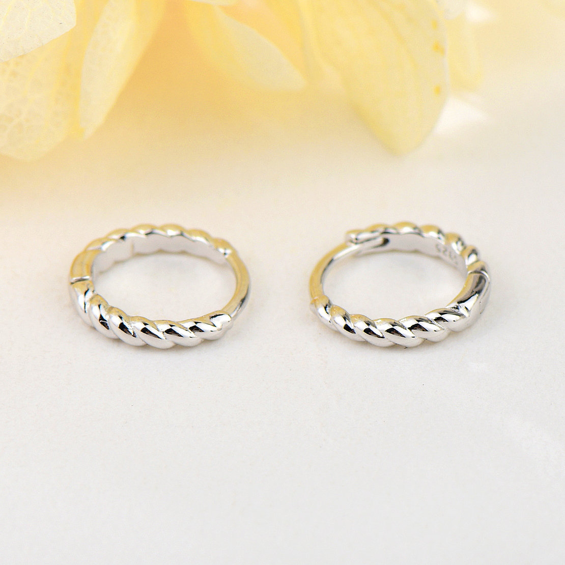 Сребърни обеци Халки с родий 2700000053355 | колекция Delicate Silver