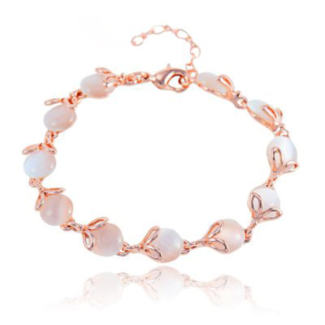 Гривна розово позлатяване с камък котешко око 2200000014184 | Колекция Rose Gold