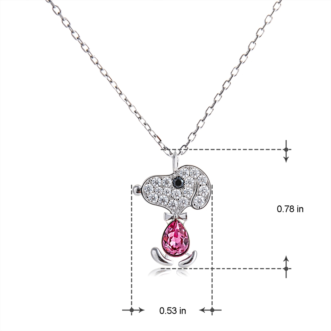 Сребърно колие Куче Swarovski Crystals | колекция Delicate Silver