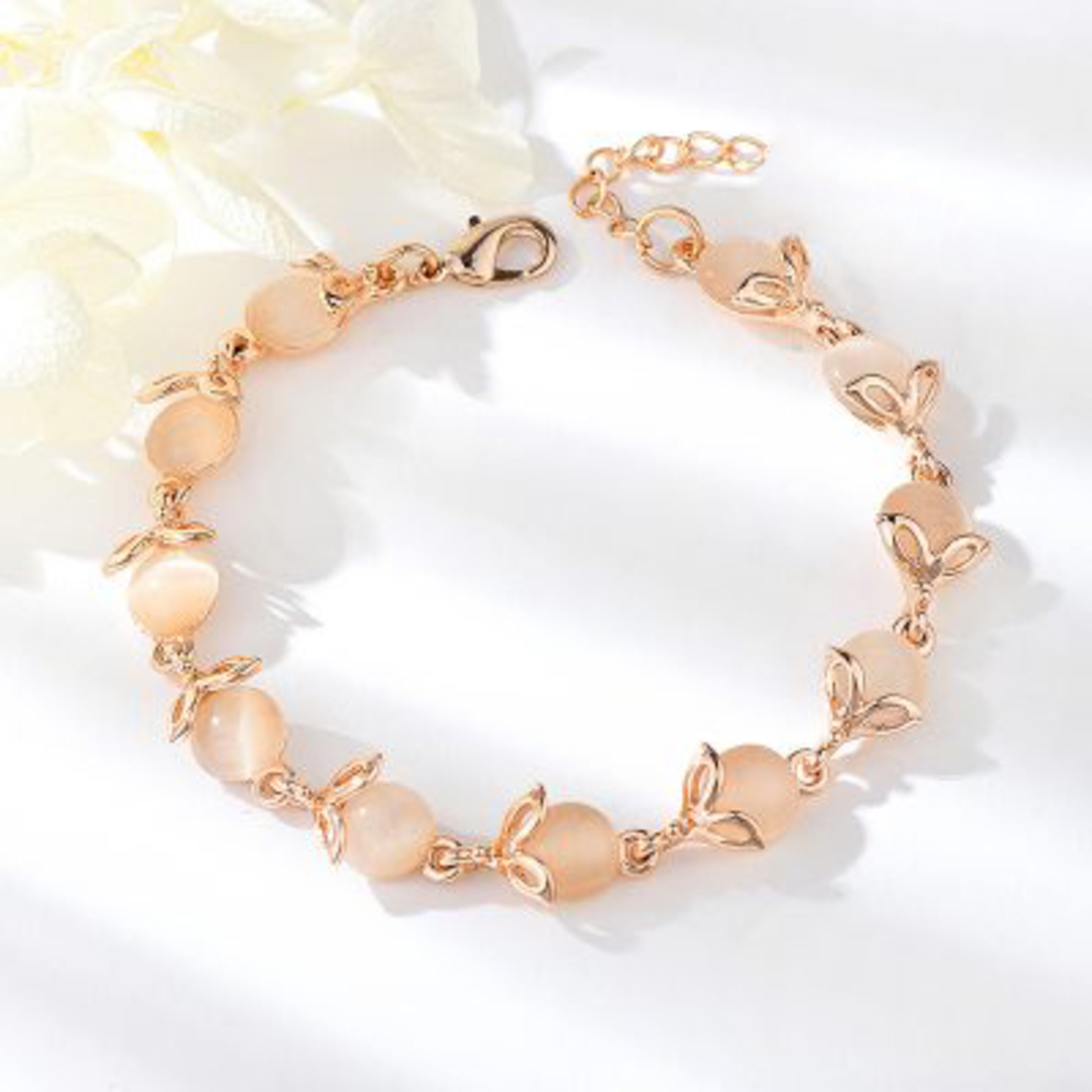 Гривна розово позлатяване с котешко око 2200000014511 | Колекция Rose Gold