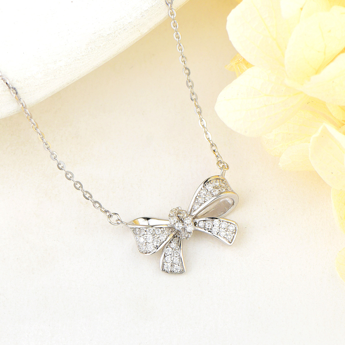 Сребърно колие Панделка 2700000051504 | колекция Delicate Silver