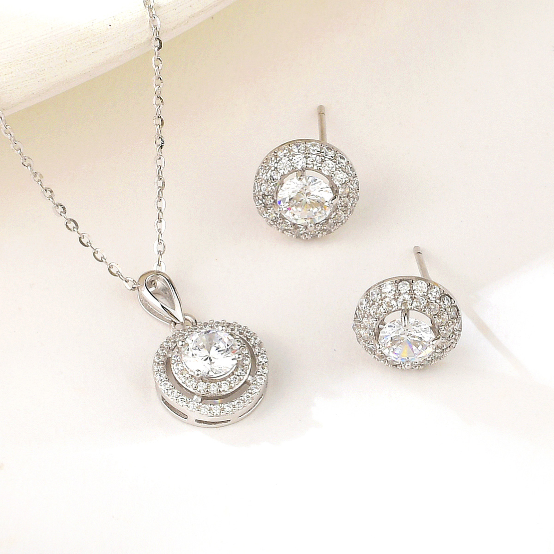Сребърен комплект с родий 2700000047392 | колекция Delicate Silver