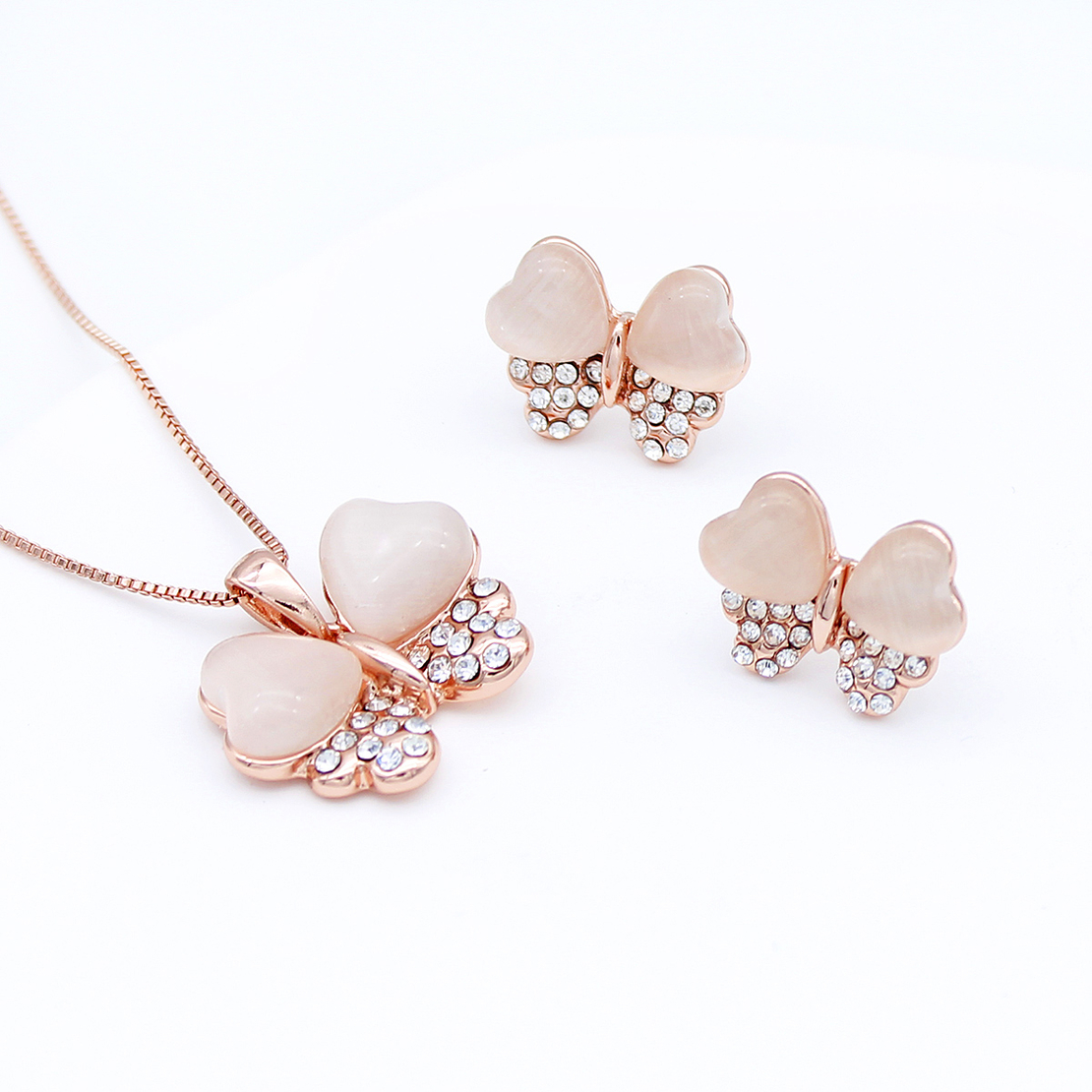 Комплект розово позлатяване котешко око 2610000004687 | Колекция Rose Gold