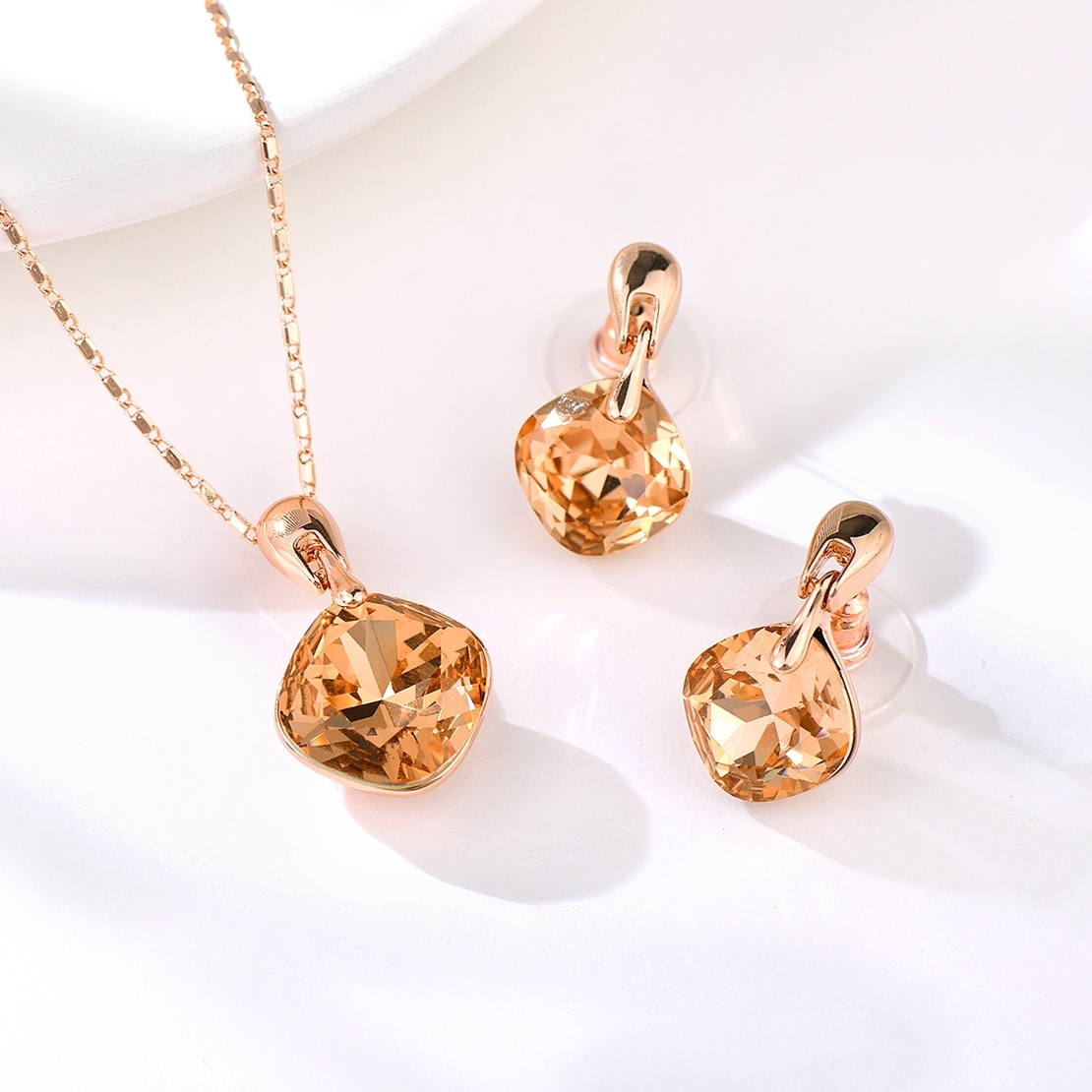 Комплект розово позлатяване меден кристал 2610000001372 | Колекция Rose Gold