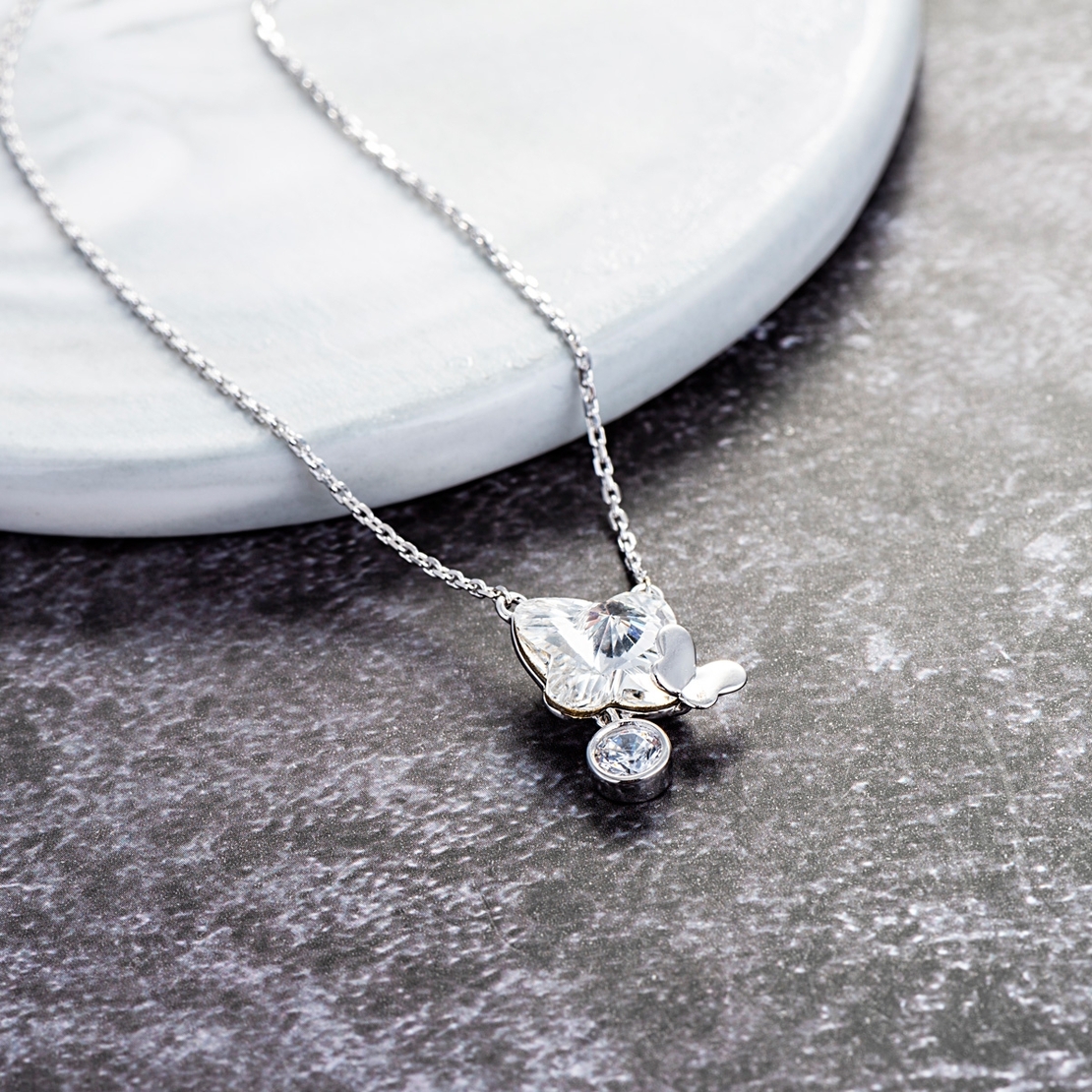 Сребърно колие Пеперуда Swarovski Crystals | колекция Delicate Silver