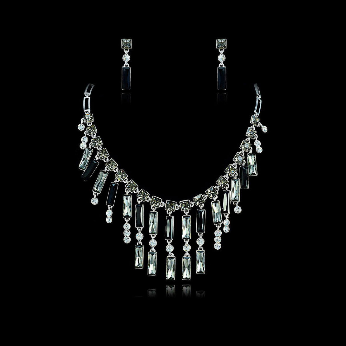Комплект бяло позлатяване с кристали Swarovski - LSS50
