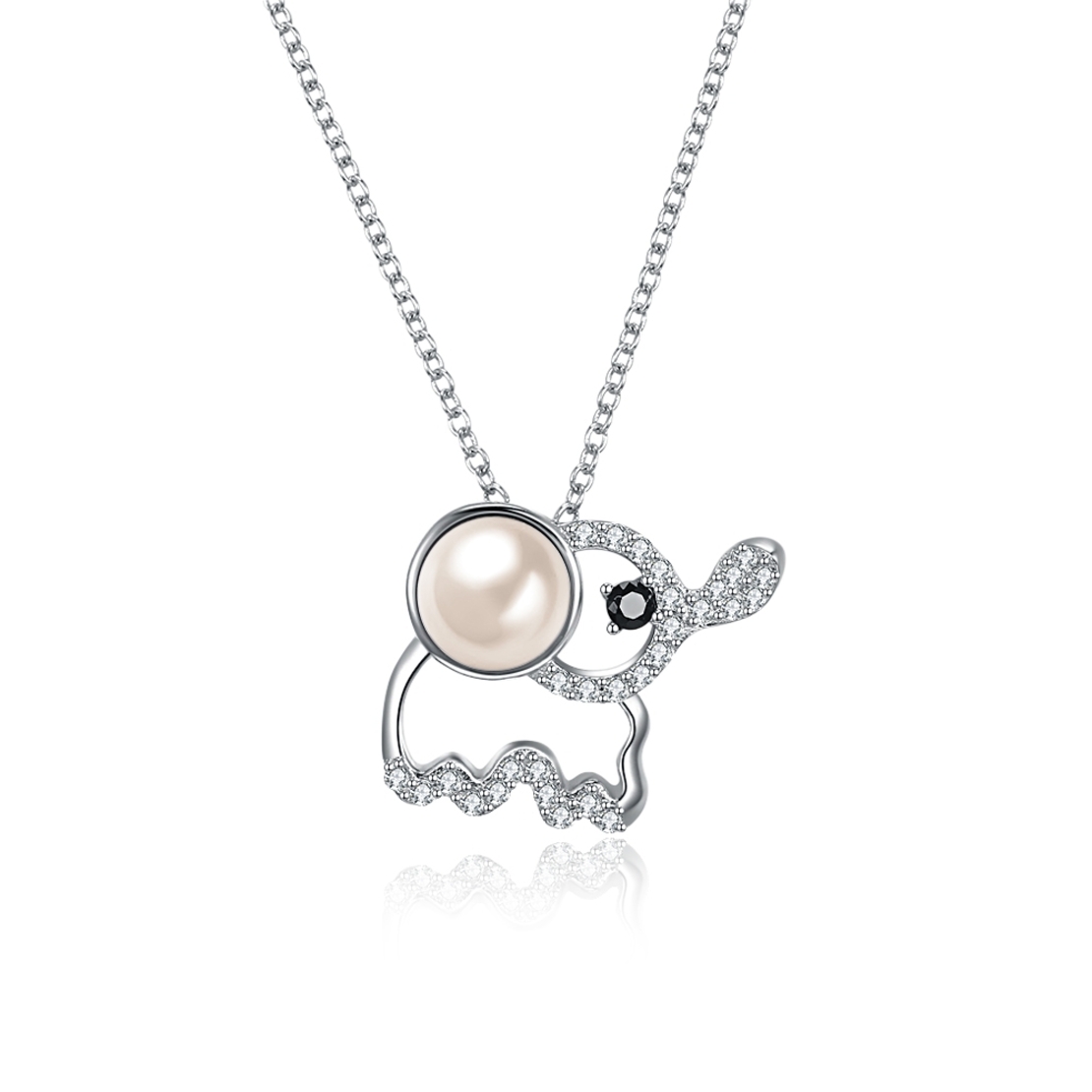 Сребърно колие Слонче Swarovski Crystals | колекция Delicate Silver