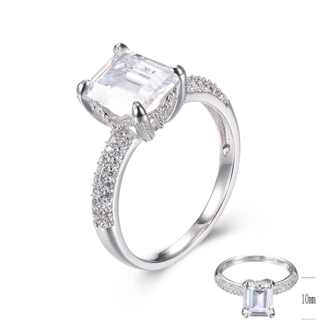 Сребърен пръстен с платинирано сребро SJ28181R | Колекция Silver Premium