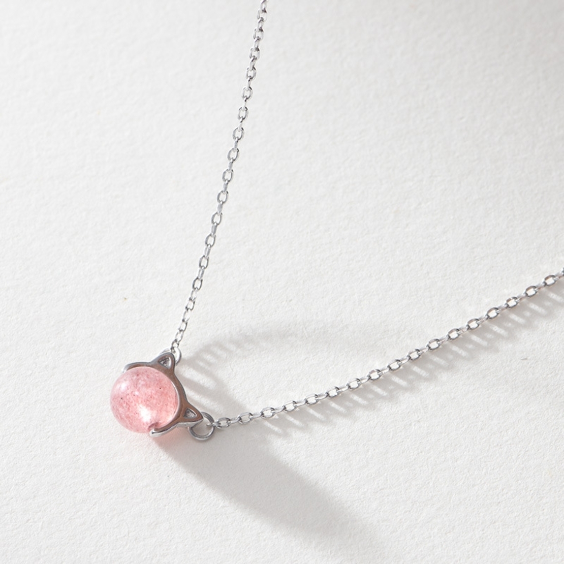 Сребърно колие коте Swarovski Crystals | колекция Delicate Silver